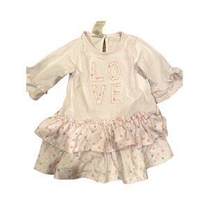 First Impressions Light Pink Love Dress Tunic 12 months Valentine's Day Baby Gir